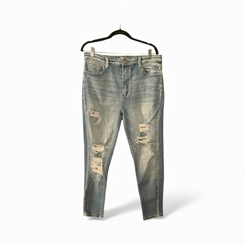 KanCan Distressed Light Blue Skinny Jeans - Picture 2 of 4
